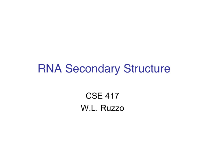 rna secondary structure
