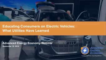 Educating Consumers on Electric Vehicles:  What Utilities Have Learned  Advanced Energy Economy