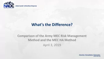 Whats the Difference?  Comparison of the Army MEC Risk Management  Method and the MEC HA Method