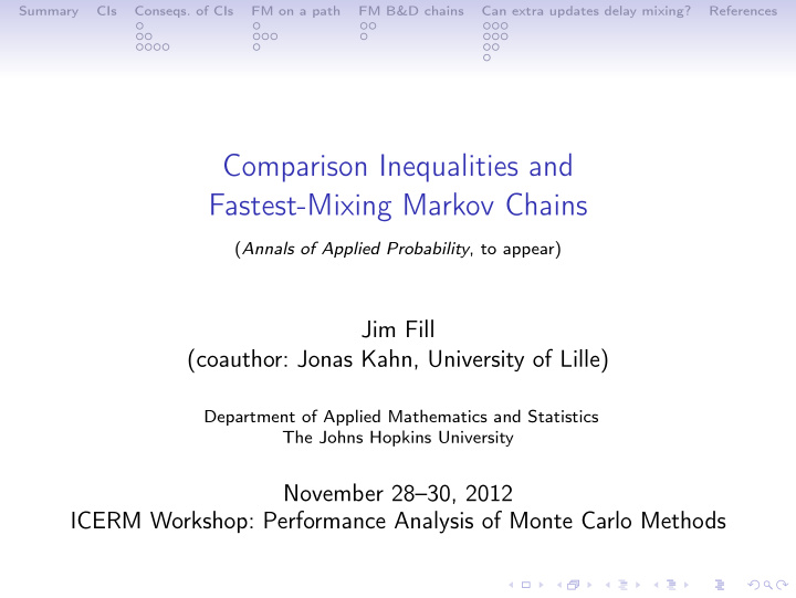 comparison inequalities and fastest mixing markov chains