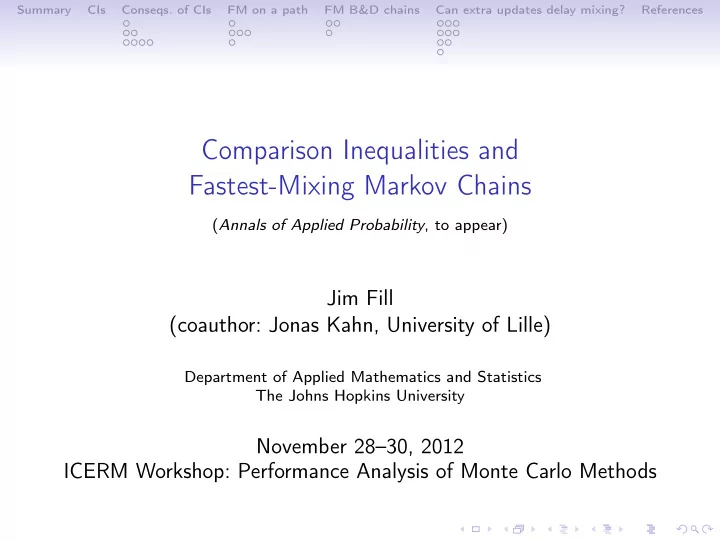 comparison inequalities and fastest mixing markov chains
