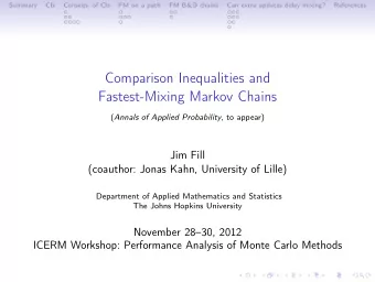 Comparison Inequalities and  Fastest-Mixing Markov Chains ( Annals of Applied Probability , to