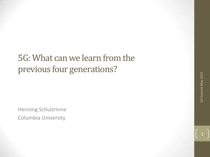 5g what can we learn from the