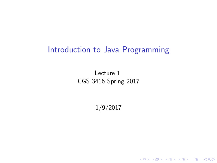 introduction to java programming