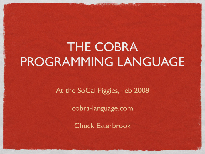 the cobra programming language