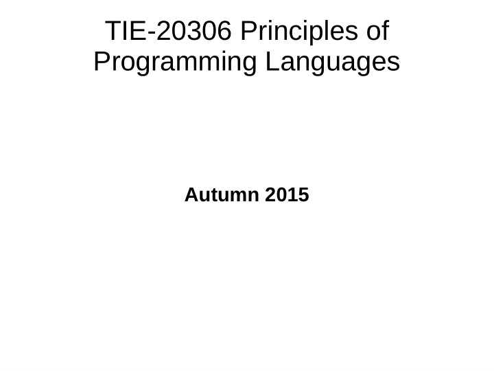 tie 20306 principles of programming languages