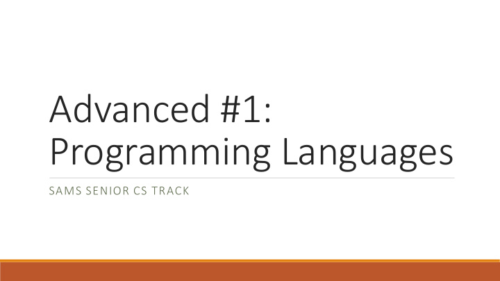 advanced 1 programming languages