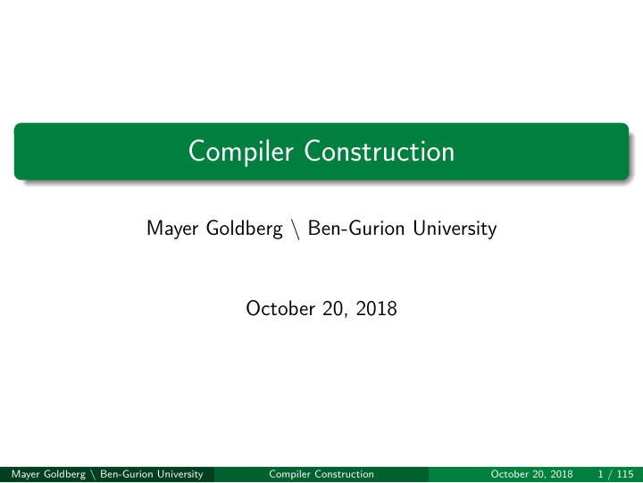 compiler construction