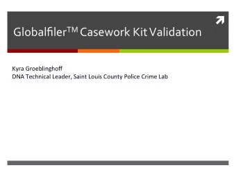 Globalfiler TM   Casework  Kit  Validation    Kyra  Groeblinghoff    DNA