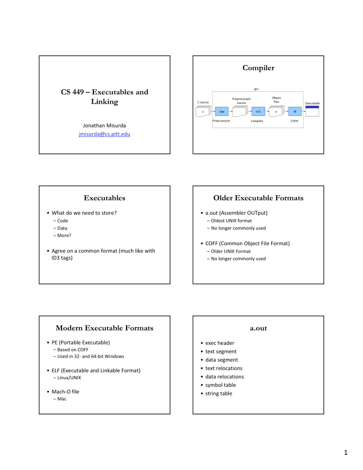 compiler cs 449 executables and