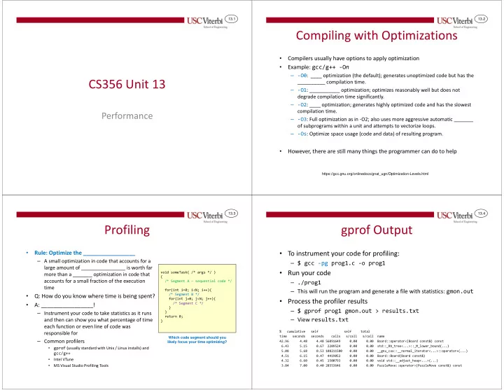 compiling with optimizations