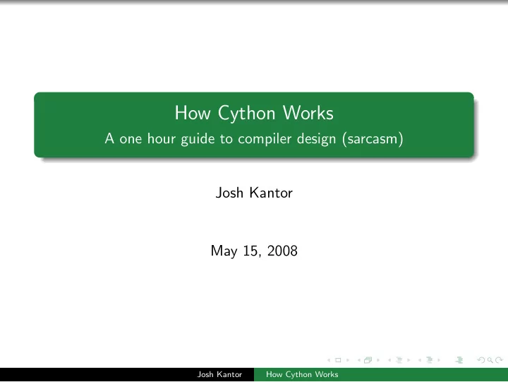 how cython works