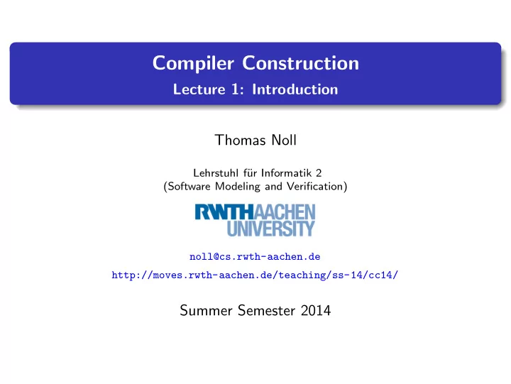 compiler construction