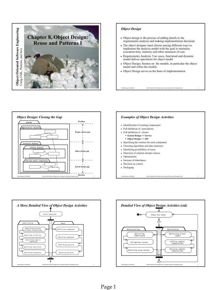 chapter 8 object design