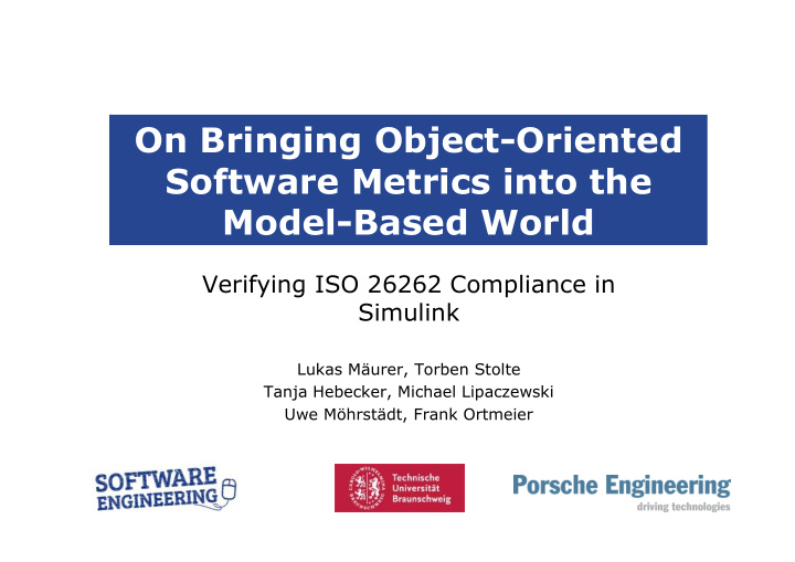 on bringing object oriented software metrics into the