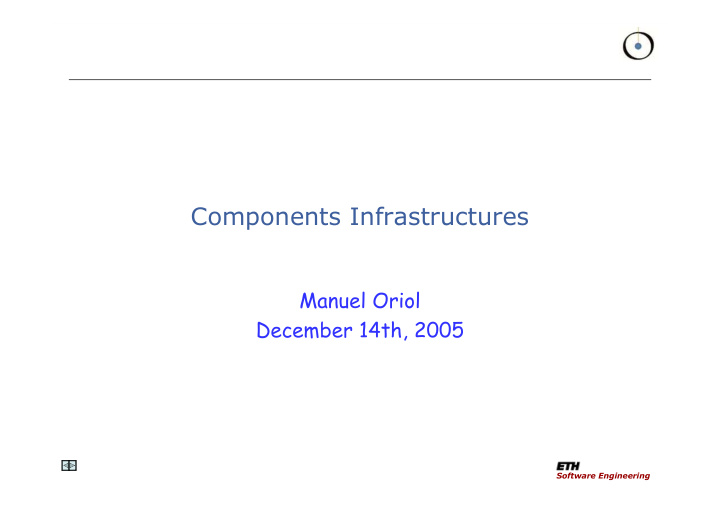components infrastructures