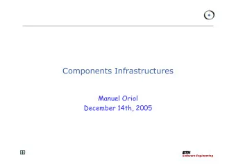 Components Infrastructures  Manuel Oriol  December 14th, 2005  Software Engineering  Component?