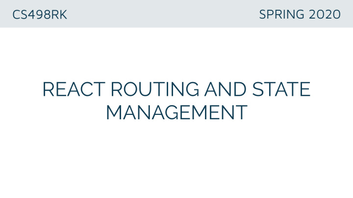 react routing and state management routing loading a page