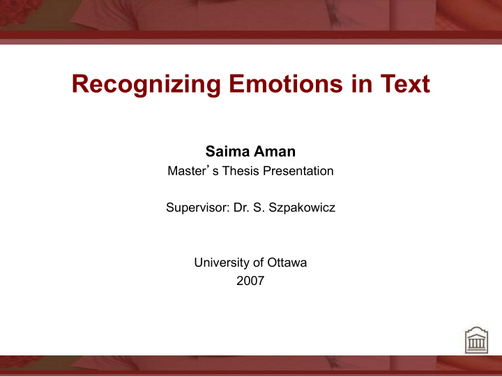 recognizing emotions in text