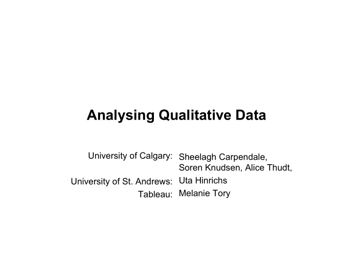 analysing qualitative data