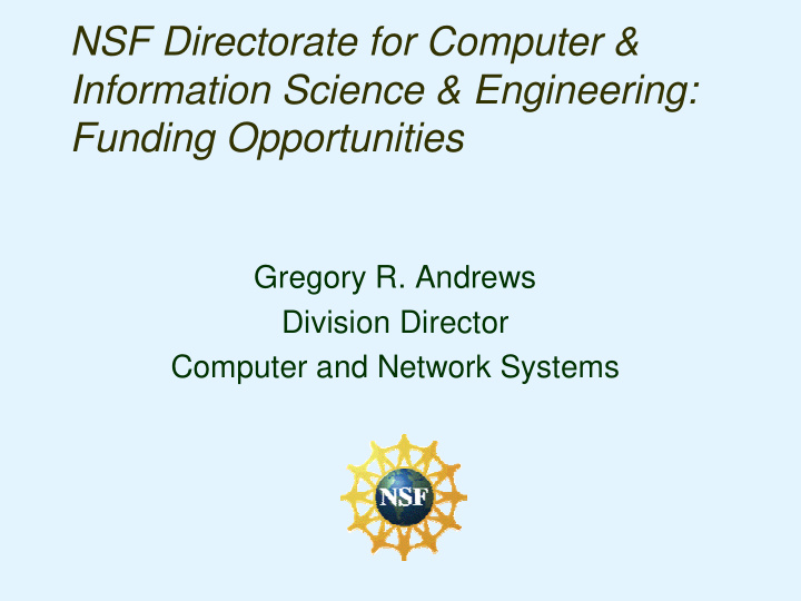 nsf directorate for computer information science