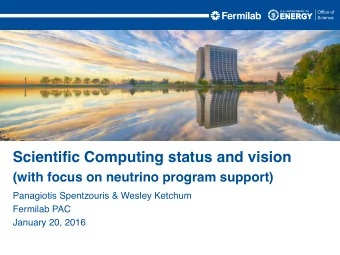 Scientific Computing status and vision  (with focus on neutrino program support)  Panagiotis