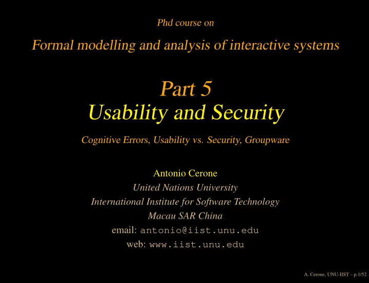 part 5 usability and security