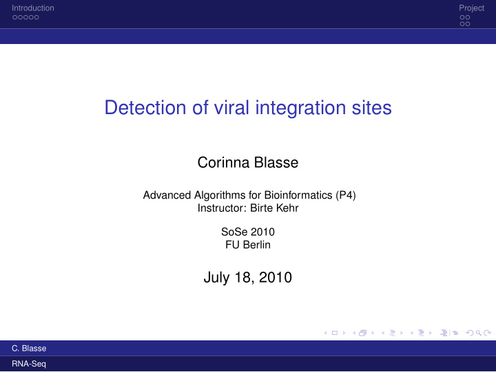 detection of viral integration sites