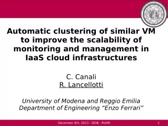 Automatic clustering of similar VM  to improve the scalability of  monitoring and management in