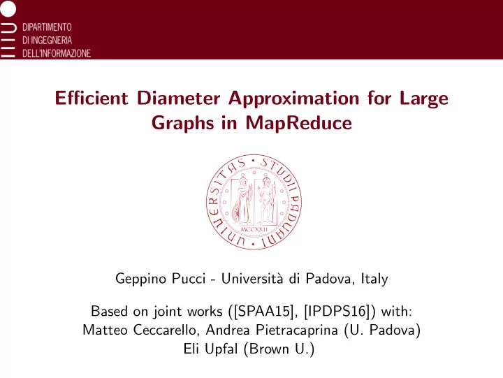 efficient diameter approximation for large graphs in