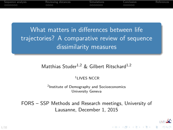 what matters in differences between life trajectories a