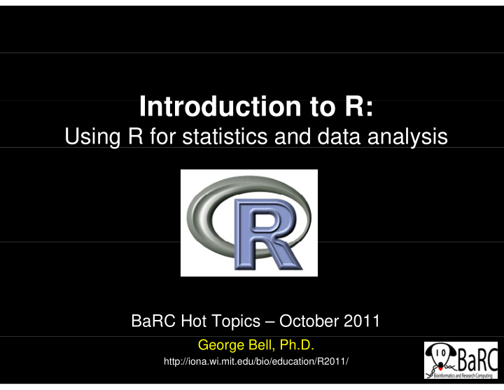 i t introduction to r d ti t r