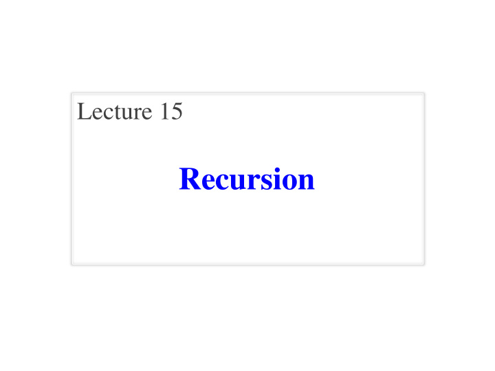 recursion announcements for today