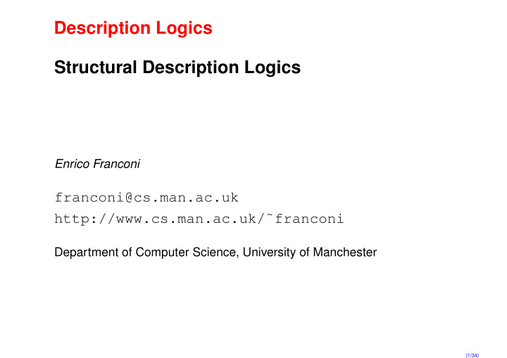 description logics structural description logics
