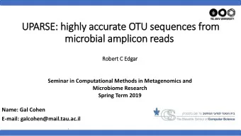 microbial amplicon reads  Robert C Edgar  Seminar in Computational Methods in Metagenomics and