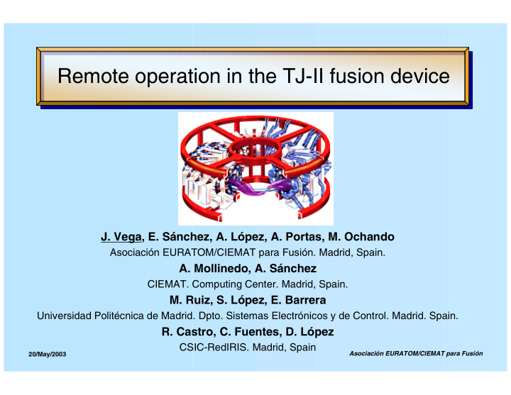 remote operation in the tj ii fusion device