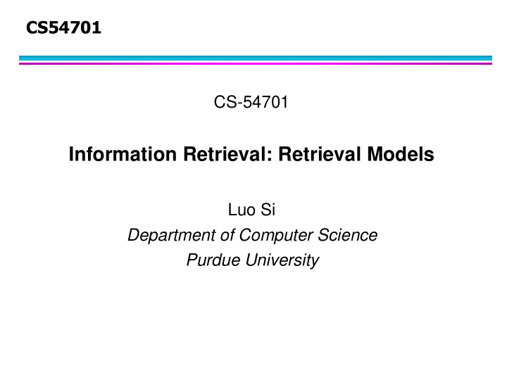 luo si department of computer science purdue university