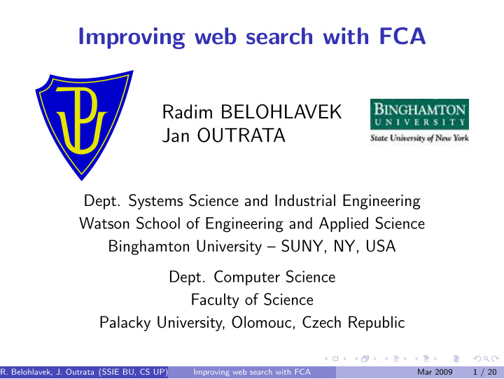 improving web search with fca