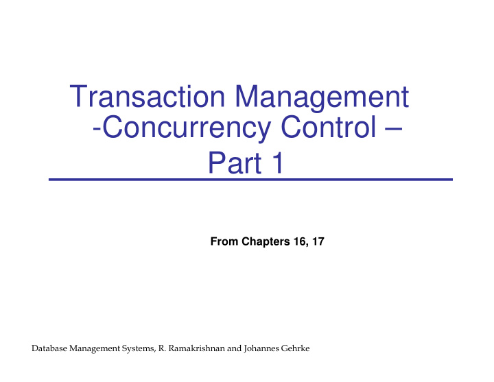 transaction management concurrency control part 1