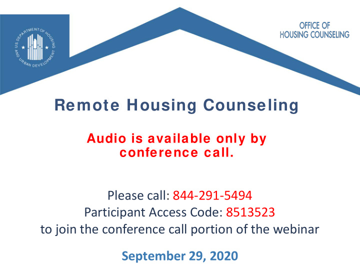 remote housing counseling