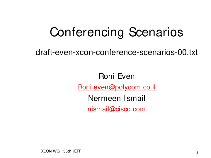 conferencing scenarios