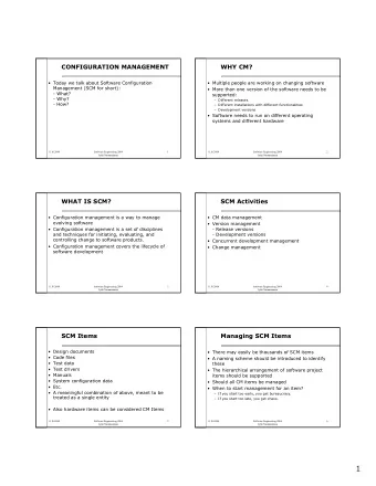 1  Baselines  Version control   Baseline: A specification or a product, which is   Procedures