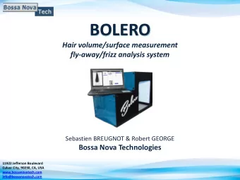 BOLERO  Hair volume/surface measurement fly-away/frizz analysis system Sebastien BREUGNOT &amp;