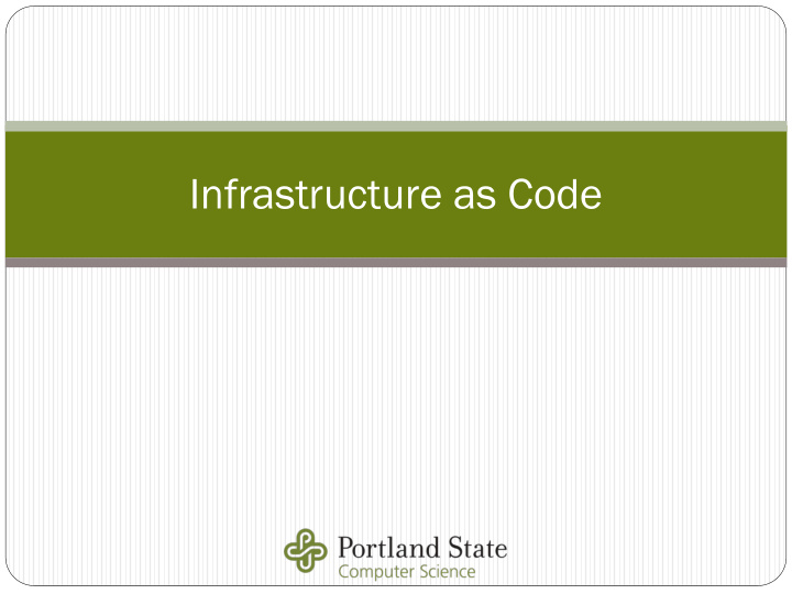 infrastructure as code so far