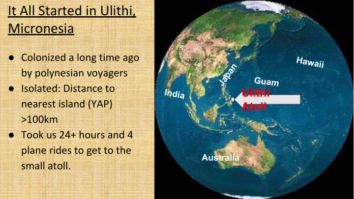 it all started in ulithi micronesia