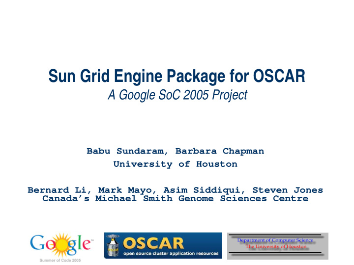 sun grid engine package for oscar