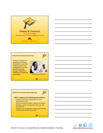 Check &amp; Connect  An evidence-based  comprehensive student engagement model  Check &amp; Connect