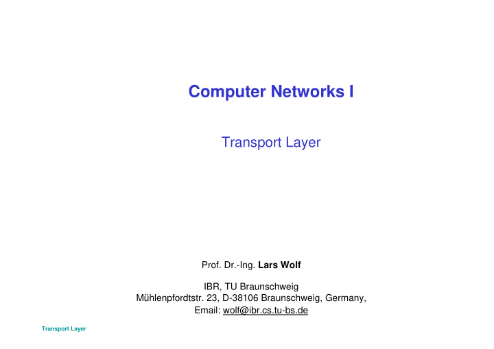 computer networks i