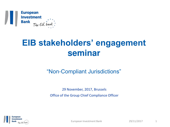 eib stakeholders engagement