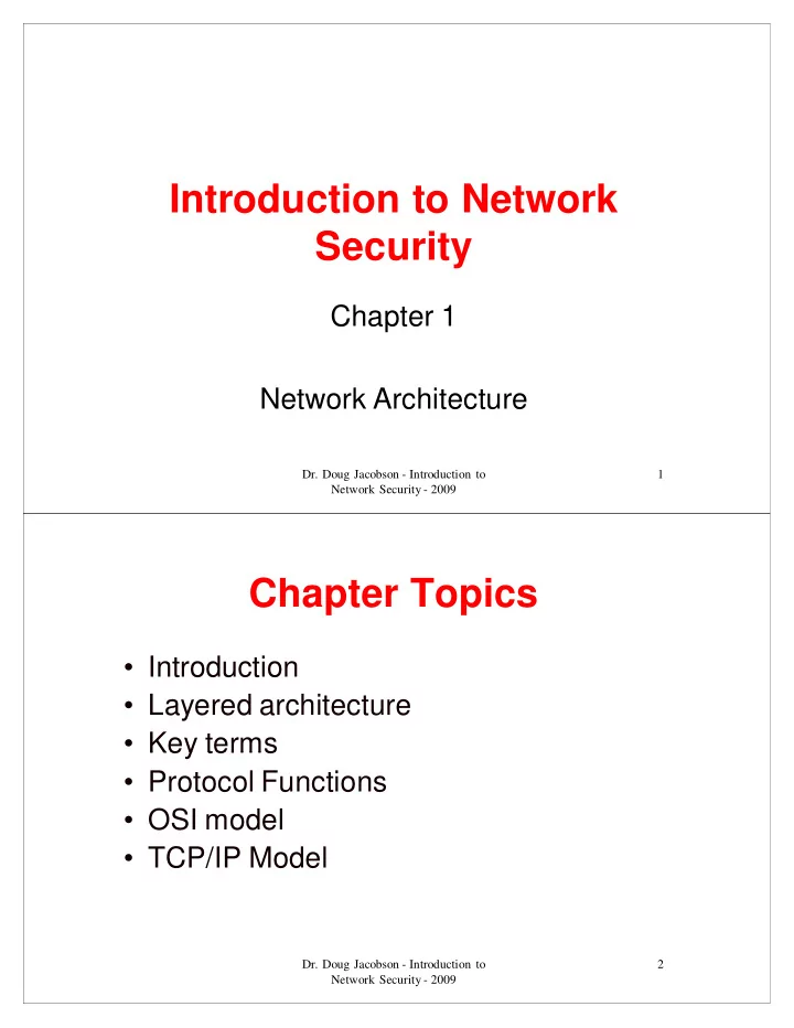 introduction to network security security